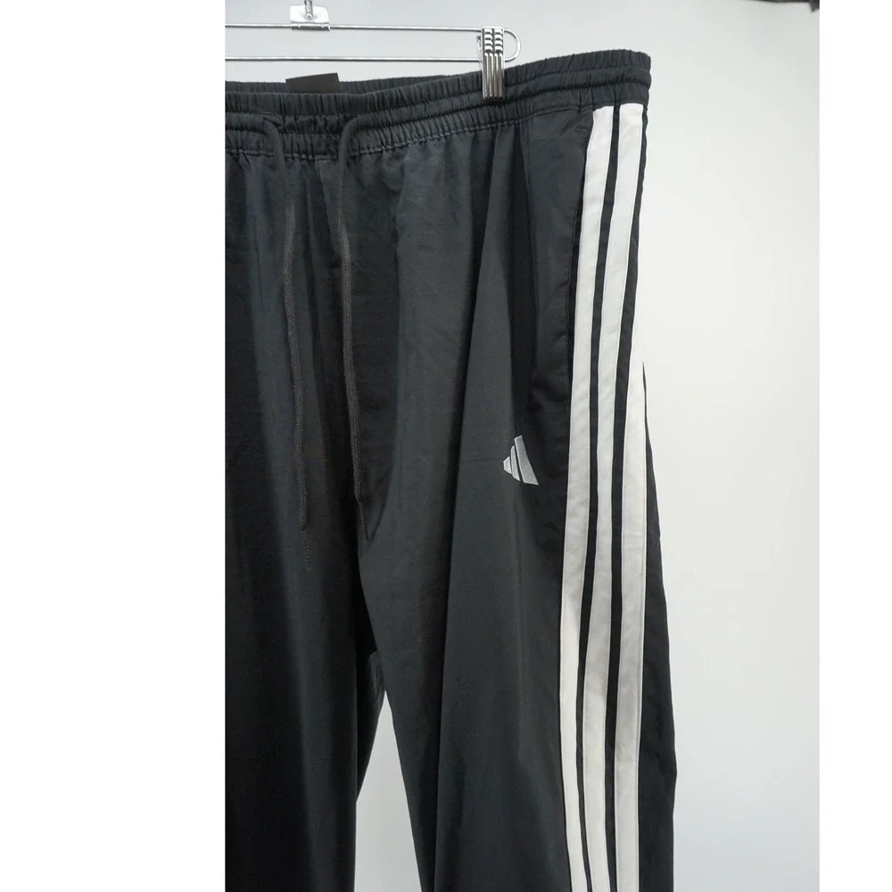 Adidas straight leg Striped Track Pants Athleisure Casual Black White Men's XXL